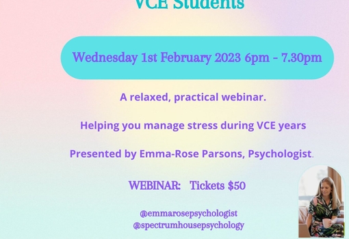 Webinar: Stress Management for VCE Students