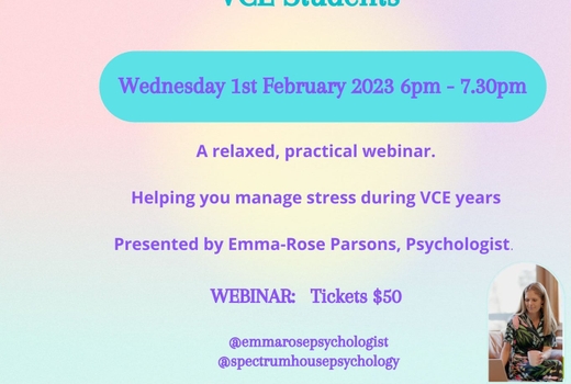 Webinar: Stress Management for VCE Students